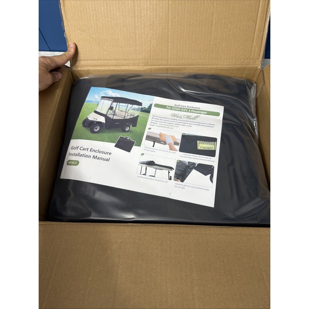 Golf Cart Enclosure 4‎ Passenger for EZGO RXV 2+2 600D Waterproof Windproof